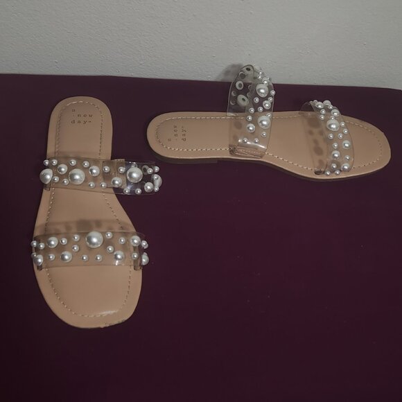 A New Day Embellished 2 Straps Ladies Sandals Size 9 - Picture 3 of 6